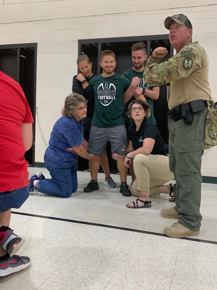 restraining an active shooter training with students