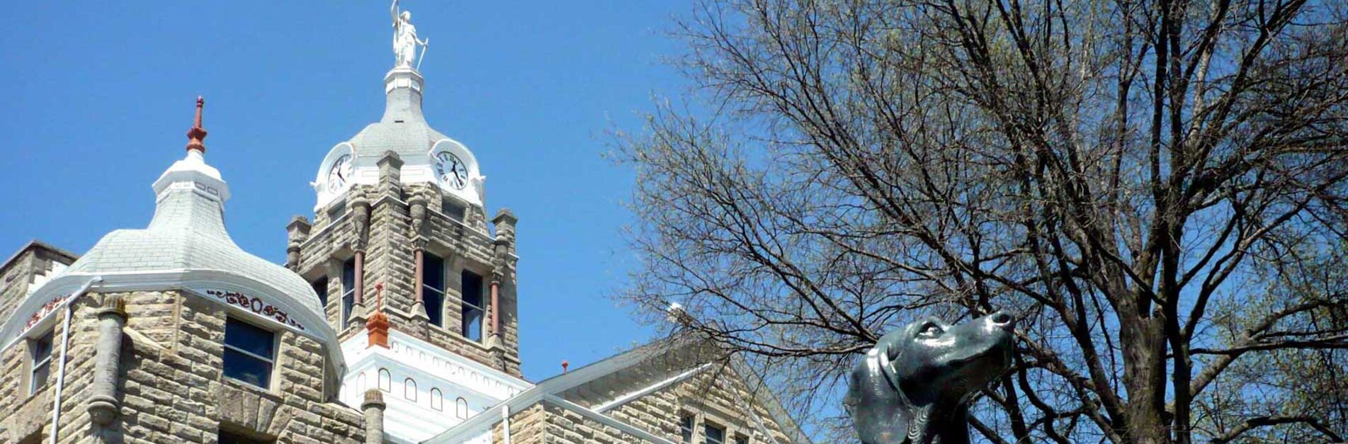 Courthouse Exterior with dog statue